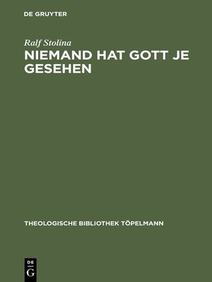 cover image of Niemand hat Gott je gesehen